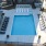 Salt water pool with soaking chairs & private cabanas